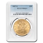 1897-S $20 Liberty Gold Double Eagle MS-63+ PCGS