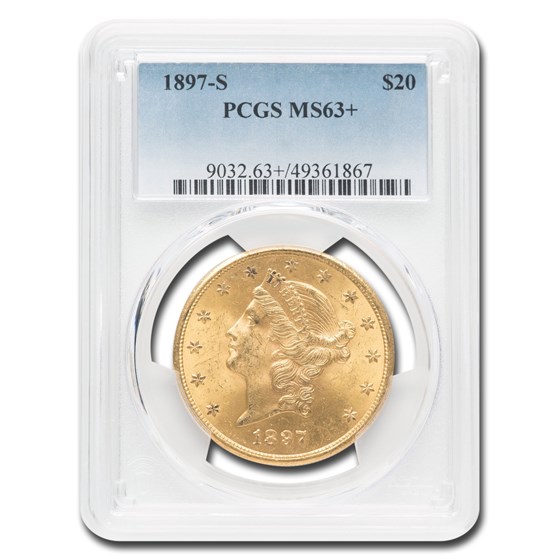 1897-S $20 Liberty Gold Double Eagle MS-63+ PCGS 1897-S $20 Liberty Gold Double Eagle MS-63+ PCGS