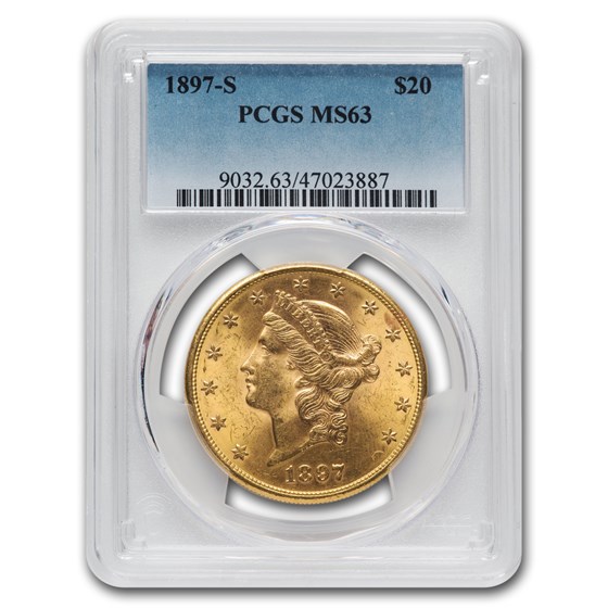 1897-S $20 Liberty Gold Double Eagle MS-63 PCGS 1897-S $20 Liberty Gold Double Eagle MS-63 PCGS