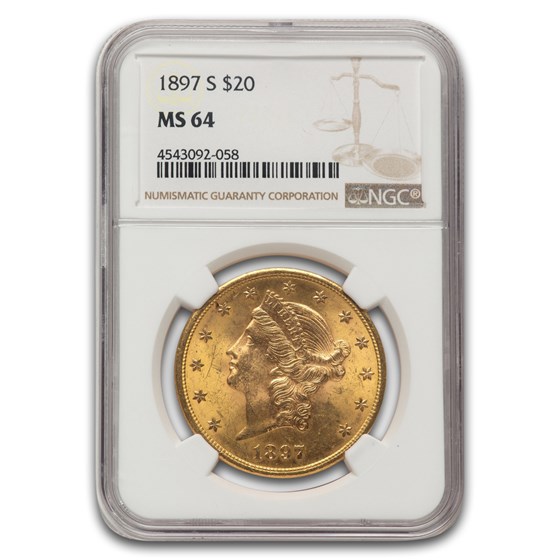 1897-S $20 Liberty Gold Double Eagle MS-64 NGC