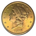 1897-S $20 Liberty Gold Double Eagle MS-64 PCGS