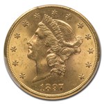 1897-S $20 Liberty Gold Double Eagle MS-64+ PCGS