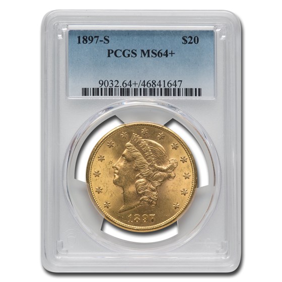 1897-S $20 Liberty Gold Double Eagle MS-64+ PCGS 1897-S $20 Liberty Gold Double Eagle MS-64+ PCGS