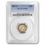 1897-S Barber Dime AU-53 PCGS