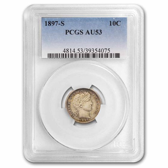 1897-S Barber Dime AU-53 PCGS 1897-S Barber Dime AU-53 PCGS