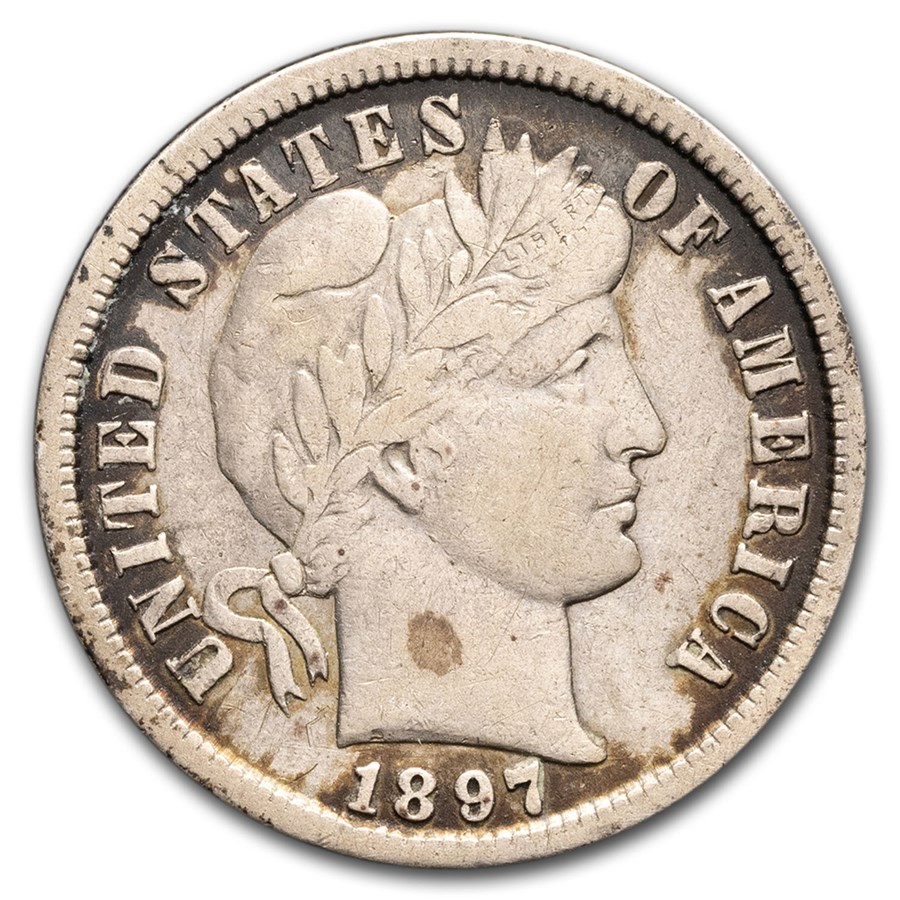 1897-S Barber Dime VF