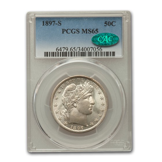 1897-S Barber Half Dollar MS-65 PCGS CAC 1897-S Barber Half Dollar MS-65 PCGS CAC