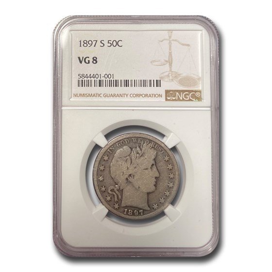 1897-S Barber Half Dollar VG-8 NGC 1897-S Barber Half Dollar VG-8 NGC