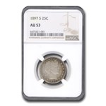 1897-S Barber Quarter AU-53 NGC