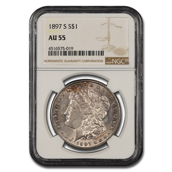 1897-S Morgan Dollar AU-55 NGC 1897-S Morgan Dollar AU-55 NGC