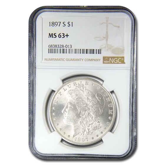 1897-S Morgan Dollar MS-63+ NGC 1897-S Morgan Dollar MS-63+ NGC