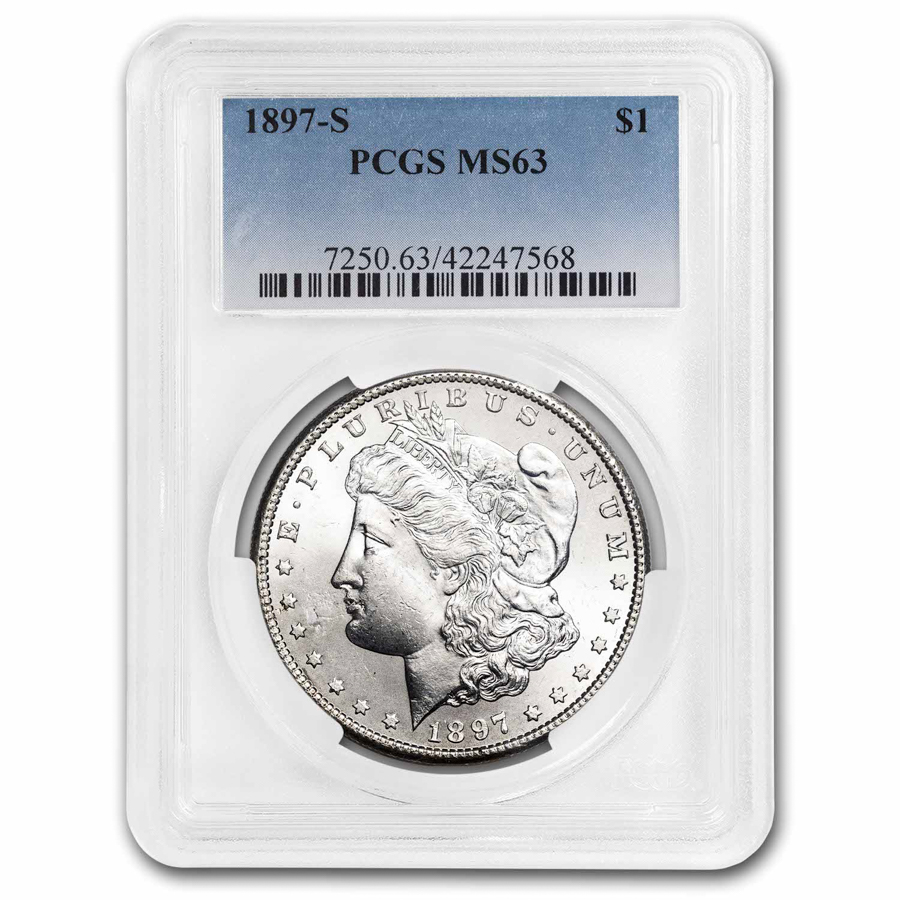 1897-S Morgan Dollar MS-63 PCGS US Mint