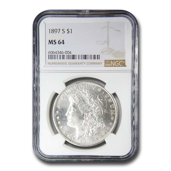 1897-S Morgan Dollar MS-64 NGC 1897-S Morgan Dollar MS-64 NGC