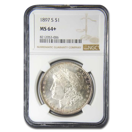 1897-S Morgan Dollar MS-64+ NGC 1897-S Morgan Dollar MS-64+ NGC