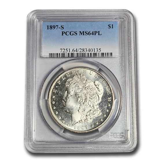 1897-S Morgan Dollar MS-64 Proof Like PCGS 1897-S Morgan Dollar MS-64 Proof Like PCGS