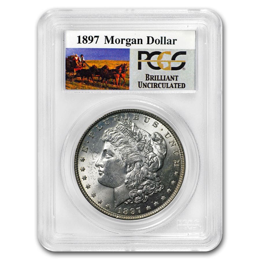 1897 Stage Coach Morgan Dollar BU PCGS