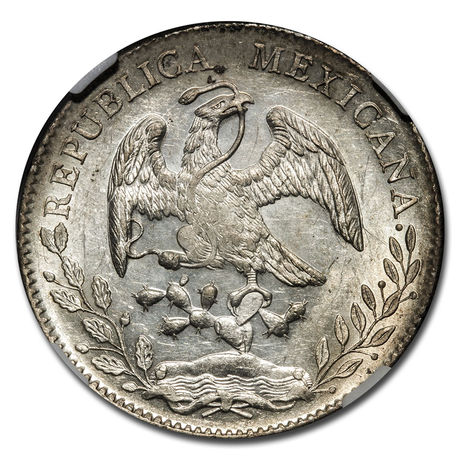 Buy 1897 Zs FZ Mexico Silver 8 Reales MS-62 NGC | APMEX