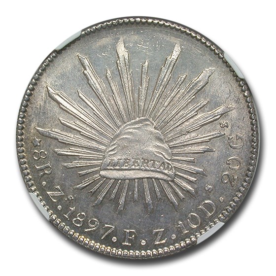 1897-Zs Mexico Silver 8 Reales MS-63 NGC 1897-Zs Mexico Silver 8 Reales MS-63 NGC