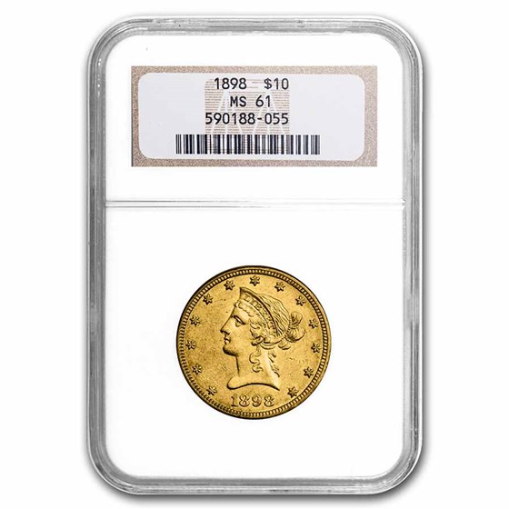 1898 $10 Liberty Gold Eagle MS-61 NGC 1898 $10 Liberty Gold Eagle MS-61 NGC