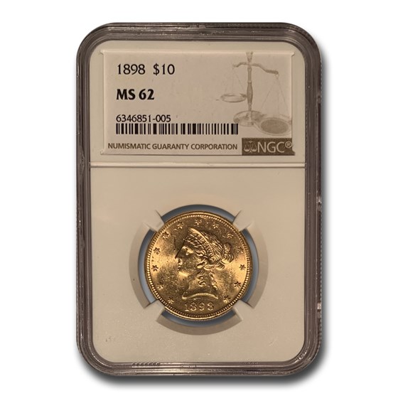 1898 $10 Liberty Gold Eagle MS-62 NGC 1898 $10 Liberty Gold Eagle MS-62 NGC