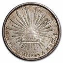 1898-1909 Silver Mexican 1 Peso Cap & Rays BU