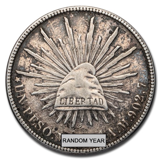 1898-1909 Silver Mexican 1 Peso Cap & Rays XF 1898-1909 Silver Mexican 1 Peso Cap & Rays XF