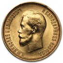 1898-1911 Russia Gold 10 Roubles Nicholas II BU