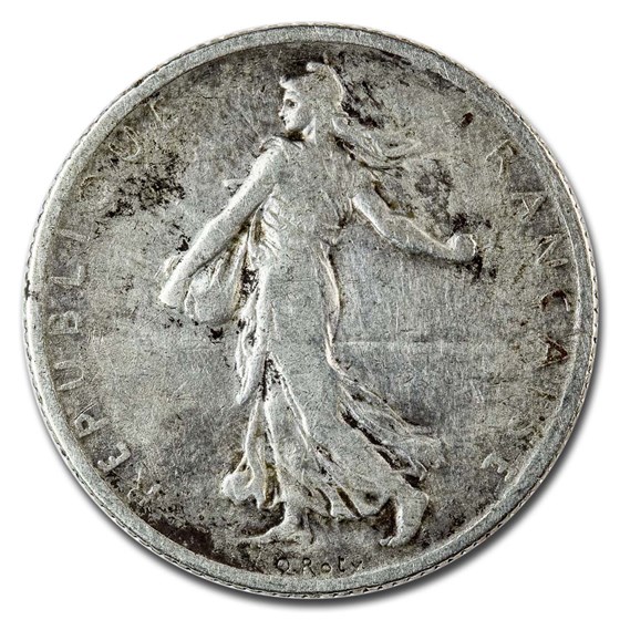 1898-1920 France Silver 2 Francs Avg Circ 1898-1920 France Silver 2 Francs Avg Circ