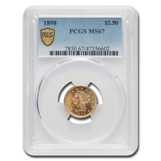 1898 $2.50 Liberty Gold Quarter Eagle MS-67 PCGS