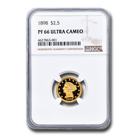 1898 $2.50 Liberty Gold Quarter Eagle PF-66 UCAM NGC 1898 $2.50 Liberty Gold Quarter Eagle PF-66 UCAM NGC