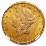 1898 $20 Liberty Gold Double Eagle AU-58 NGC