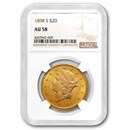 1898 $20 Liberty Gold Double Eagle AU-58 NGC