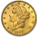 1898 $20 Liberty Gold Double Eagle AU