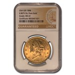 1898 $20 Liberty Gold Double Eagle MS-61 NGC
