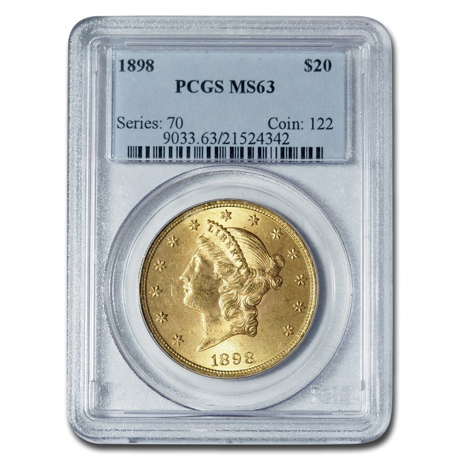1898 $20 Liberty Gold Double Eagle MS-63 PCGS