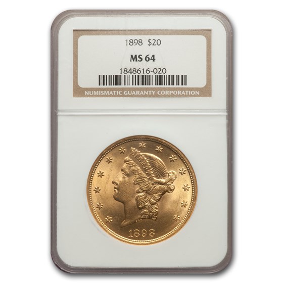 1898 $20 Liberty Gold Double Eagle MS-64 NGC 1898 $20 Liberty Gold Double Eagle MS-64 NGC