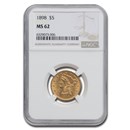 1898 $5 Liberty Gold Half Eagle MS-62 NGC