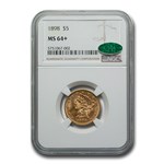 1898 $5 Liberty Gold Half Eagle MS-64+ NGC CAC