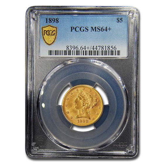 1898 $5 Liberty Gold Half Eagle MS-64+ PCGS 1898 $5 Liberty Gold Half Eagle MS-64+ PCGS