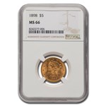 1898 $5 Liberty Gold Half Eagle MS-66 NGC
