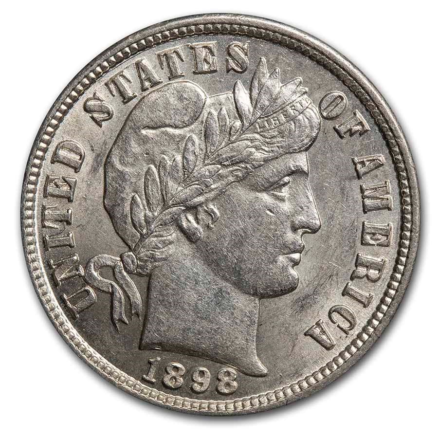 1898 Barber Dime AU