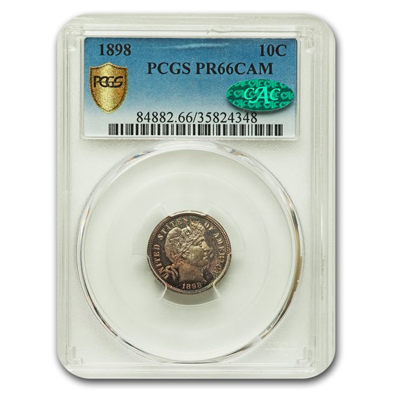 1898 Barber Dime PR-66 Cameo PCGS CAC 1898 Barber Dime PR-66 Cameo PCGS CAC