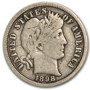 1898 Barber Dime VF 1898 Barber Dime VF