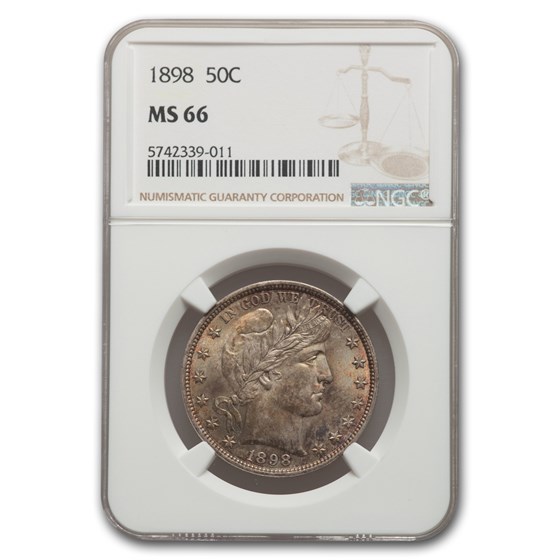 1898 Barber Half Dollar MS-66 NGC 1898 Barber Half Dollar MS-66 NGC