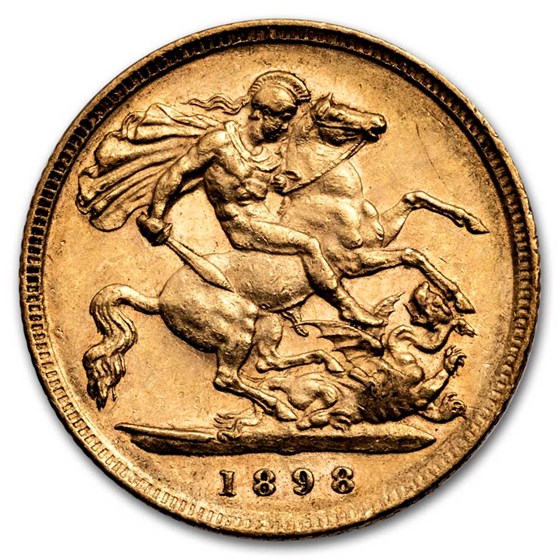 1898 Great Britain Gold Half-Sovereign Victoria Veil AU 1898 Great Britain Gold Half-Sovereign Victoria Veil AU