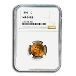 1898 Indian Head Cent MS-64 NGC (Red/Brown)