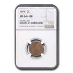 1898 Indian Head Cent MS-66+ NGC (Red/Brown)