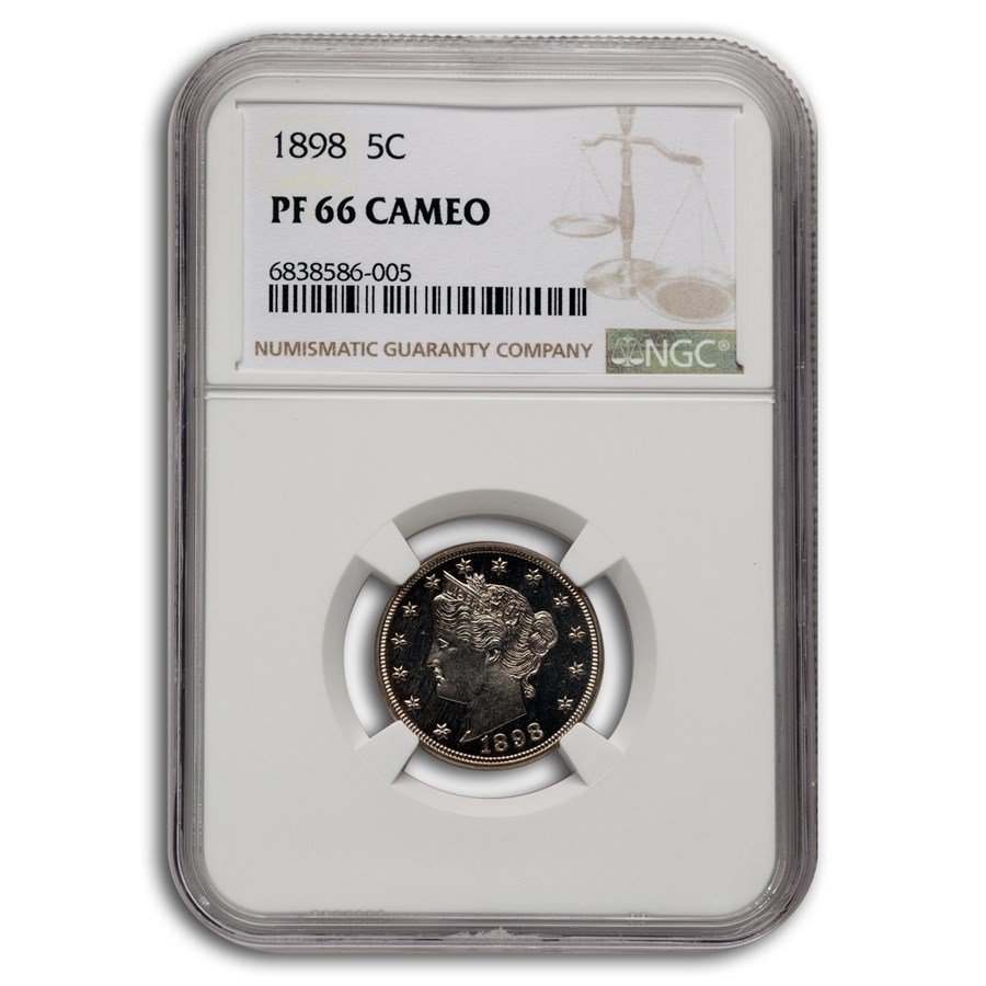 1898 Liberty Head V Nickel PF-66 Cameo NGC