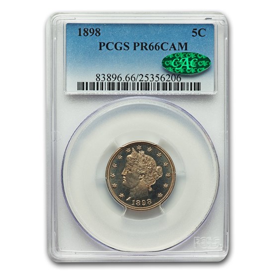 1898 Liberty Head V Nickel PR-66 Cameo PCGS CAC 1898 Liberty Head V Nickel PR-66 Cameo PCGS CAC
