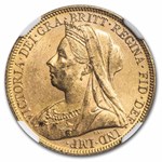 1898-M Australia Gold Sovereign Victoria Veiled Head MS-62 NGC